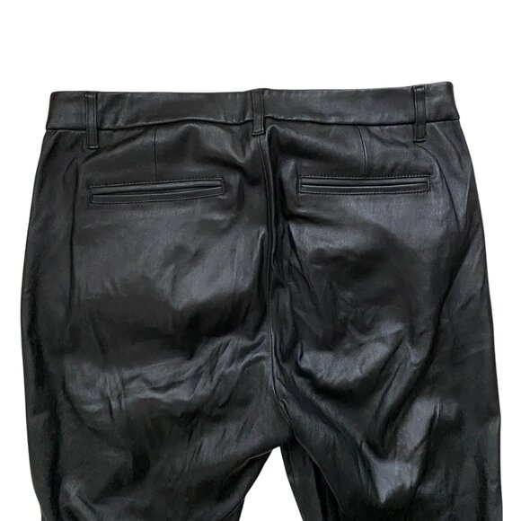 Vince 100% Lamb Leather Boot-Cut Pant Black Designer Mobwife Quiet Luxury-10 - Picture 6 of 12